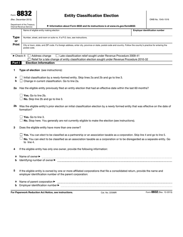 Preview of the official Form 8832 PDF, page 2